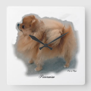Reloj Cuadrado Regalos de arte de Pomerania