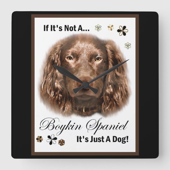 Reloj Cuadrado Regalos de Boykin Spaniel (Anverso)