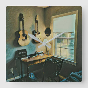 Reloj Cuadrado Regalos de guitarra para novia