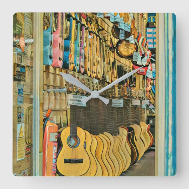 Reloj Cuadrado Regalos de guitarrista de Guay (Anverso)