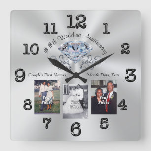 Reloj Cuadrado Regalos del aniversario del personalizable 60.o,