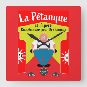 Reloj Cuadrado regalos divertidos de Pétanque