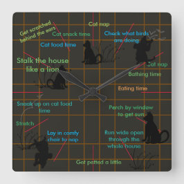 Reloj Cuadrado Regalos divertidos lindos del gato de las