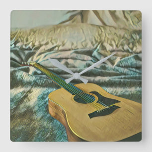 Reloj Cuadrado Regalos para amantes de la guitarra
