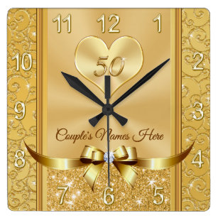 Relojes de pared 50 Aniversario Boda Oro De | Zazzle.es