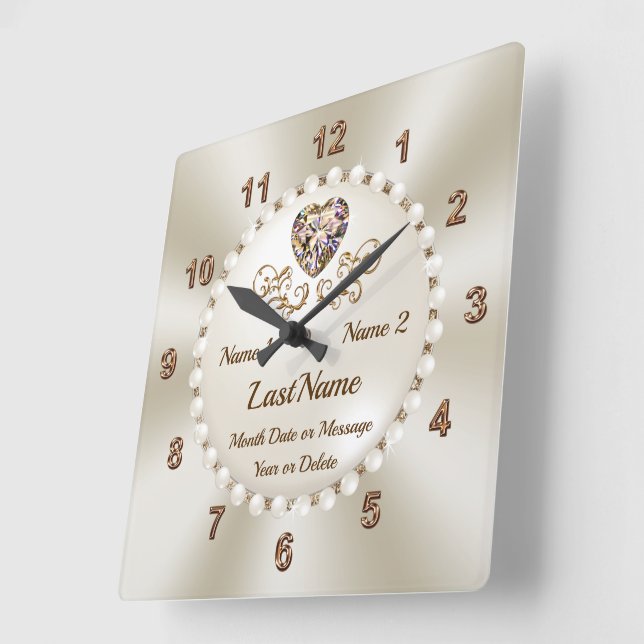 Reloj Cuadrado Regalos personalizados de ducha de novia para la n