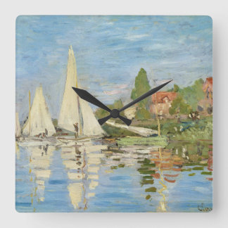 Reloj Cuadrado Regattas de Claude Monet en Argenteuil (1872)