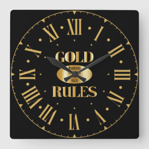 Reloj Cuadrado Reglas de oro Regla de oro Número romano