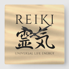 Reloj Cuadrado Reiki 霊 気 energía caligráfica de vida en Japón