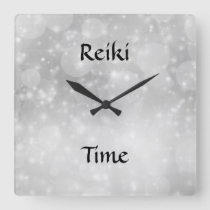 Reloj Cuadrado Reiki Time Silver Sparkle