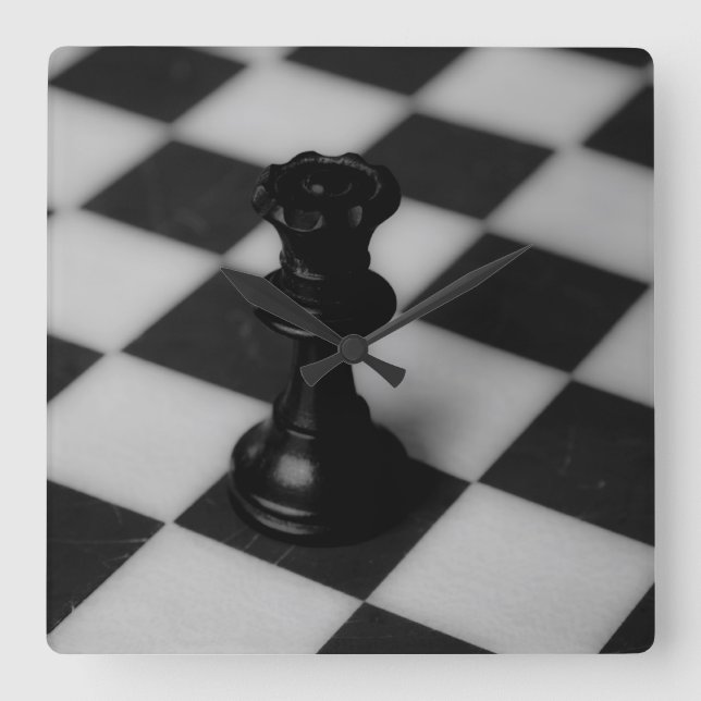 Reloj Cuadrado Reina del ajedrez (Anverso)