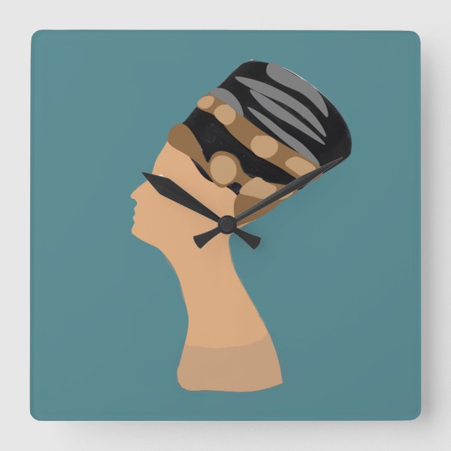 Reloj Cuadrado Reina egipcia Nefertiti (Anverso)