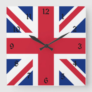 Reloj Cuadrado Reino Unido Bandera del Reino Unido de Colonias Br