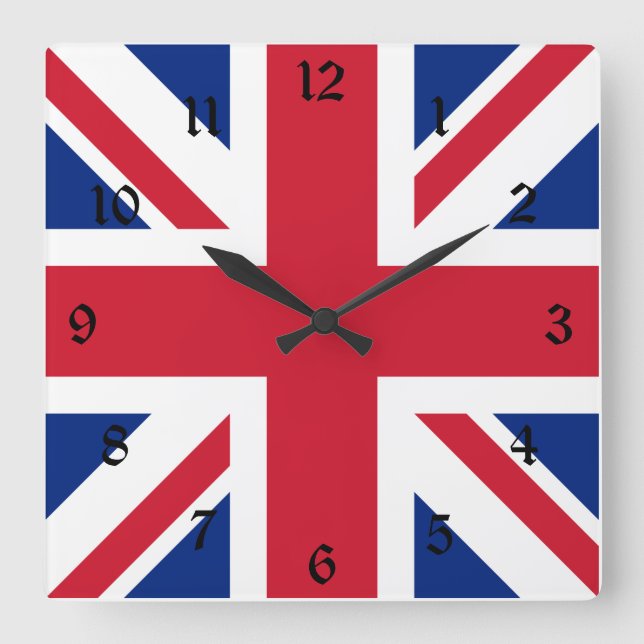 Reloj Cuadrado Reino Unido Bandera del Reino Unido de Colonias Br (Anverso)