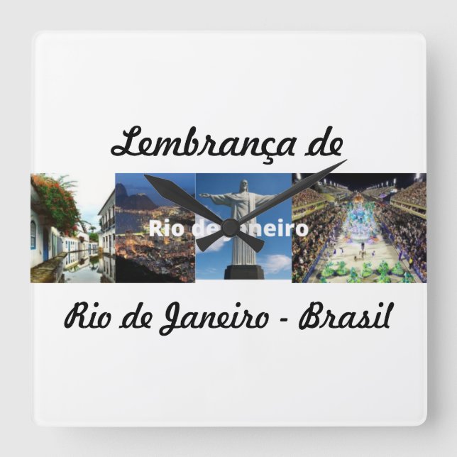 Reloj Cuadrado Relogio lembrança de Rio de Janeiro (Anverso)