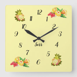 Reloj Cuadrado Reloj: Frutas del amor