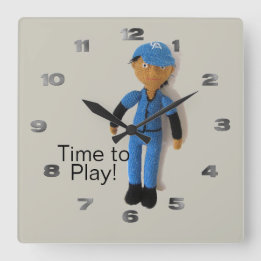 Reloj Cuadrado Reloj: Hora de jugar al béisbol