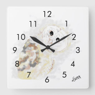 Reloj Cuadrado Reloj: Lechuza de Sabiduría