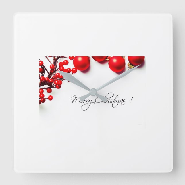 RELOJ CUADRADO **RELOJ MODERNO DE MERRY CHRISTMAS** NAVIDADES (Anverso)