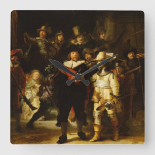 Reloj Cuadrado Rembrandt Nightwatch Night Watch Baroque Painting