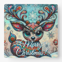 Reno de Navidad de Ojos Grandes Arte Folclórico Pe