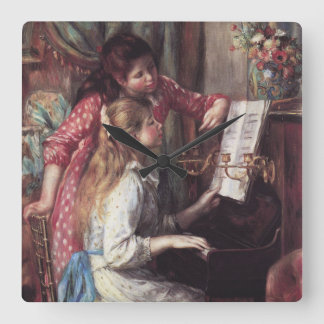 Reloj Cuadrado Renoir: Chicas en el piano