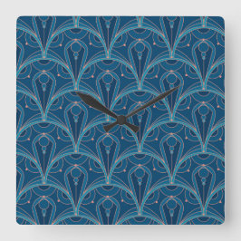 Reloj Cuadrado Repeating geometric Art Deco pattern