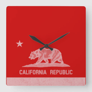 Reloj Cuadrado República de California (Blanco)