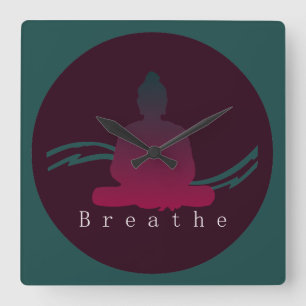 Reloj Cuadrado "Respire" a Buda hermoso