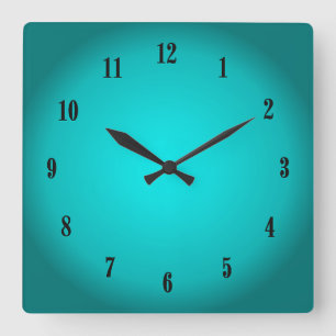 Reloj Cuadrado Resplandor de la aguamarina