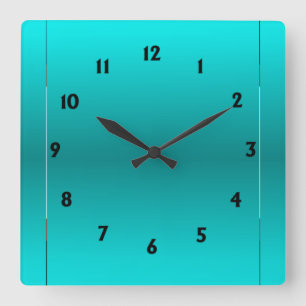 Reloj Cuadrado Resplandor de la aguamarina