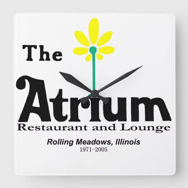 Reloj Cuadrado Restaurante Atrium, Rolling Meadows, IL (Anverso)
