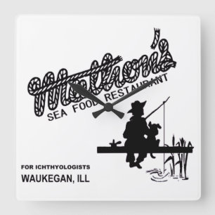 Reloj Cuadrado Restaurante de comida marina Mathon's, Waukegan, I