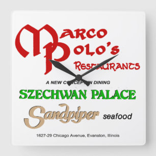 Reloj Cuadrado Restaurantes Marco Polo, Evanston, IL