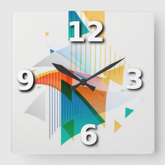 Reloj Cuadrado Resumen (Anverso)