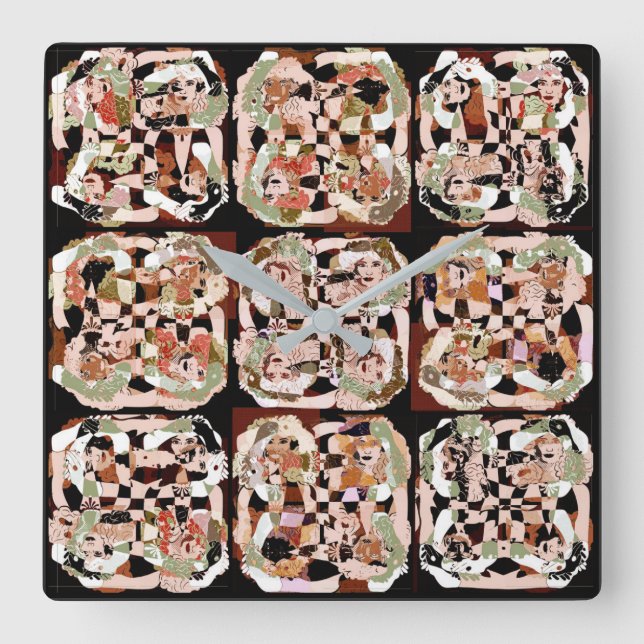 Reloj Cuadrado Resumen (Anverso)