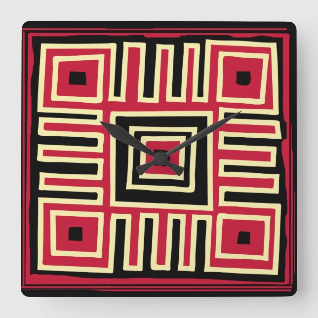 Reloj Cuadrado Resumen de arte geométrico moderno (Anverso)