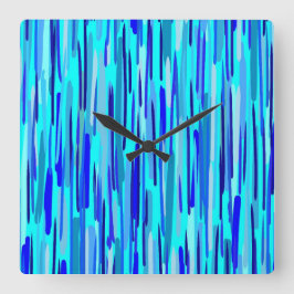 Reloj Cuadrado Resumen de Caídas de Lluvia Azul