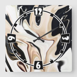 Reloj Cuadrado Resumen de colores retro elegantes textura de flui
