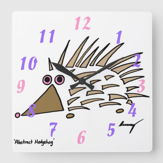 Reloj Cuadrado Resumen de Hedgehog Clock (Anverso)