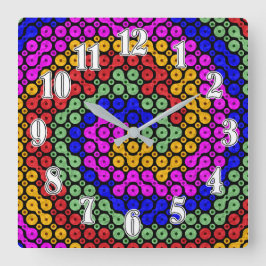 Reloj Cuadrado Resumen de Hues entrelazados