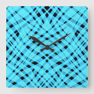 Reloj Cuadrado Resumen de impresión geométrica de rayas brillante
