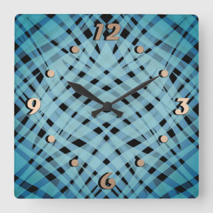 Reloj Cuadrado Resumen de la impresión geométrica de rayas brilla
