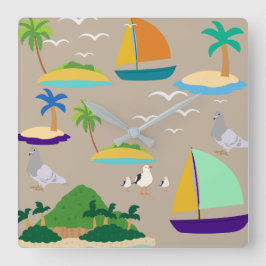 Reloj Cuadrado Resumen de la playa