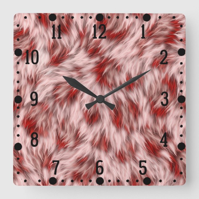 Reloj Cuadrado Resumen de los fondos de textura de tela marrón-24 (Anverso)