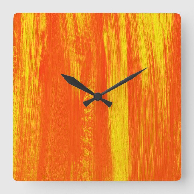 Reloj Cuadrado Resumen de pinceladas de pincel (Anverso)