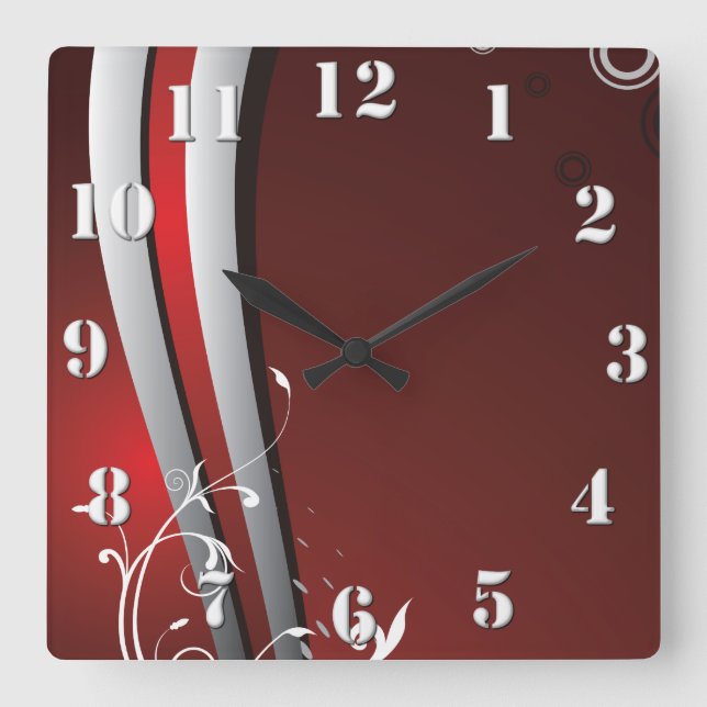 Reloj Cuadrado Resumen del arte moderno (Anverso)