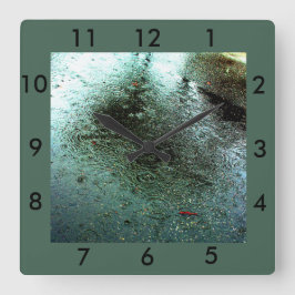 Reloj Cuadrado Resumen del Día de la Lluvia