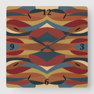 Reloj Cuadrado Resumen del estilo de vidrio templado geométrico o