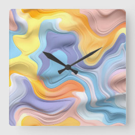 Reloj Cuadrado Resumen del líquido plástico del Pastel